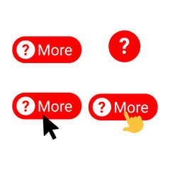 Set of  sleek and minimalist 'more' button design