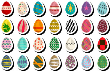 Illustration on theme celebration holiday Easter with hunt colorful bright eggs