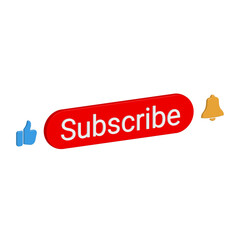 Set of sleek icons featuring like, subscribe, and notification bell activation.