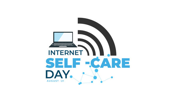 Internet self care day. background, banner, card, poster, template. Vector illustration.