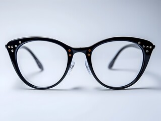 Classic Black Reading Glasses on a Clean White Background