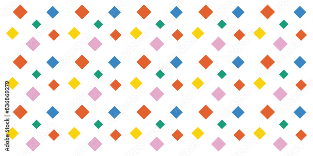 Poster abstract memphis style background vector. basic square shape colorful background