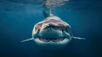 A shark is smiling. 