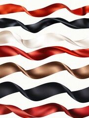 Colored Ribbons on White Background