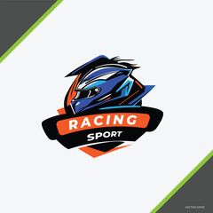 Sports racing helmet template vector design