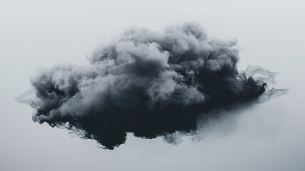 A large cloud of smoke is floating in the sky