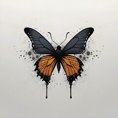 Obraz premium a vector of a poisonous butterfly of pollution, minimalistic and simplistic