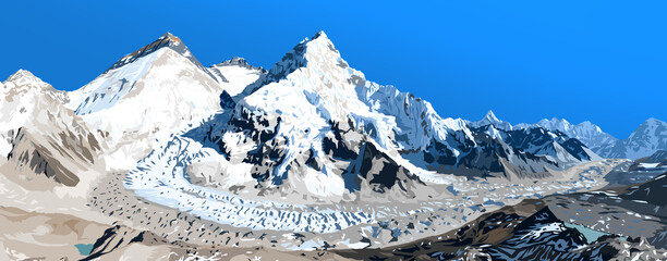 mount Everest Lhotse and Nuptse Nepal Himalaya mountain