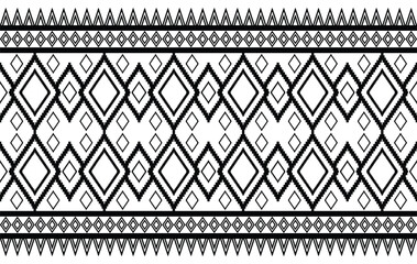 Geometric ethnic seamless pattern black and white. traditional ethnic oriental style vector pattern, Designed for background ,wallpaper ,carpet ,clothing ,weaving ,printed pattern ,fabric ,embroidery