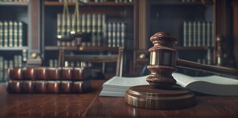 Justice Awaits: Legal Documents and Gavel (Law, Courtroom)