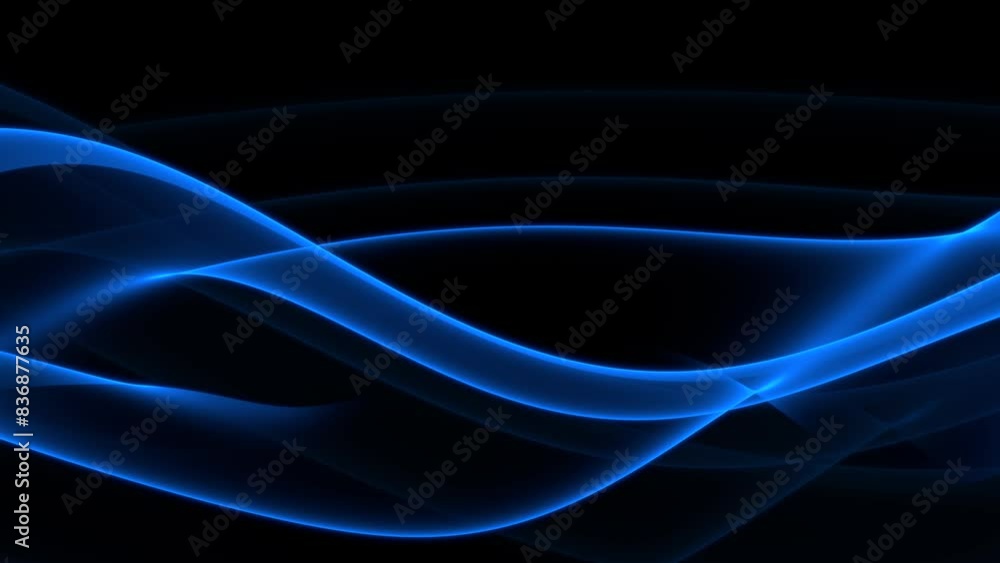 Poster abstract colorful wavy background in dark blue on black backdrop. modern colorful wallpaper. seamles
