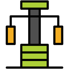 body building filled line icon