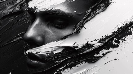 High-quality illustration with dynamic black and white paint strokes for editorial use.