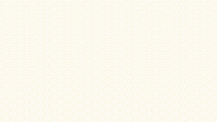 シンプルでおしゃれな和モダンデザインな波の背景素材 - 日本の伝統的な文様･青海波 - 16:9
