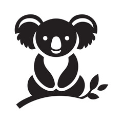 koala silhouette vector on white background © The Finder