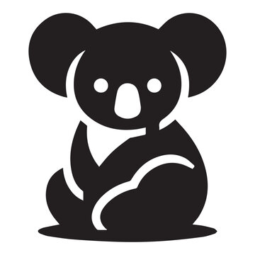 recommend clip art: koala silhouette vector on white background