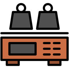 weighing machine filled line icon