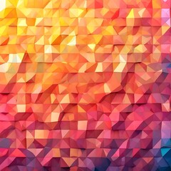 Gradient Geometric Pattern Contemporary and Stylish Look with Colorful Mosaic Triangles. Generative AI Design in Pink and Orange for Fashion or Design Presentations