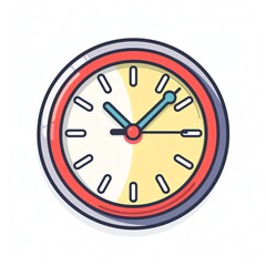 Colorful vector illustration of a wall clock with a simple, modern design. Perfect for time, punctuality, and schedule related themes.
