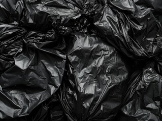 Black plastic bag close-up
