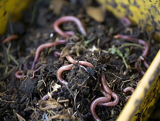 Close up View of Soil Health Indicators Like Earthworms and Organic Matter