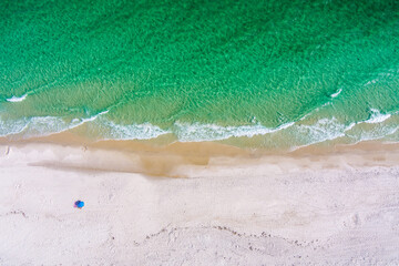 Aerial view of the beach in Pensacola, Florida