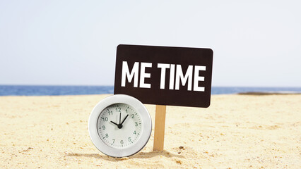 Me time is shown using the text. Time for me