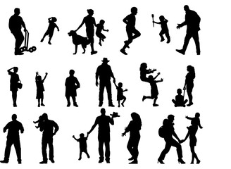 Father and Family Silhouette Vectors: Perfect for Father&rsquo;s Day Designs