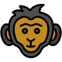 monkey filled line icon