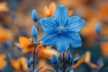 flower with one blue bloom