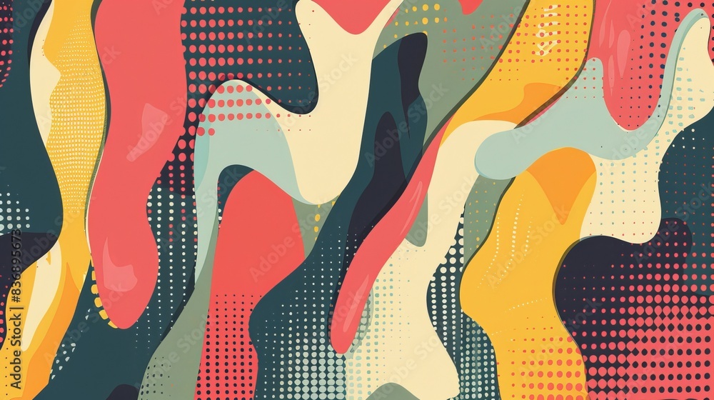 Aufkleber vibrant abstract background fluid shapes vivid colors creating dynamic, artistic pattern. ideal mode