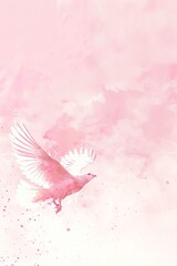 Fototapeta premium Angel, border, background Wallpaper, blank in the middle, minimalism, negative space, use for postcard template