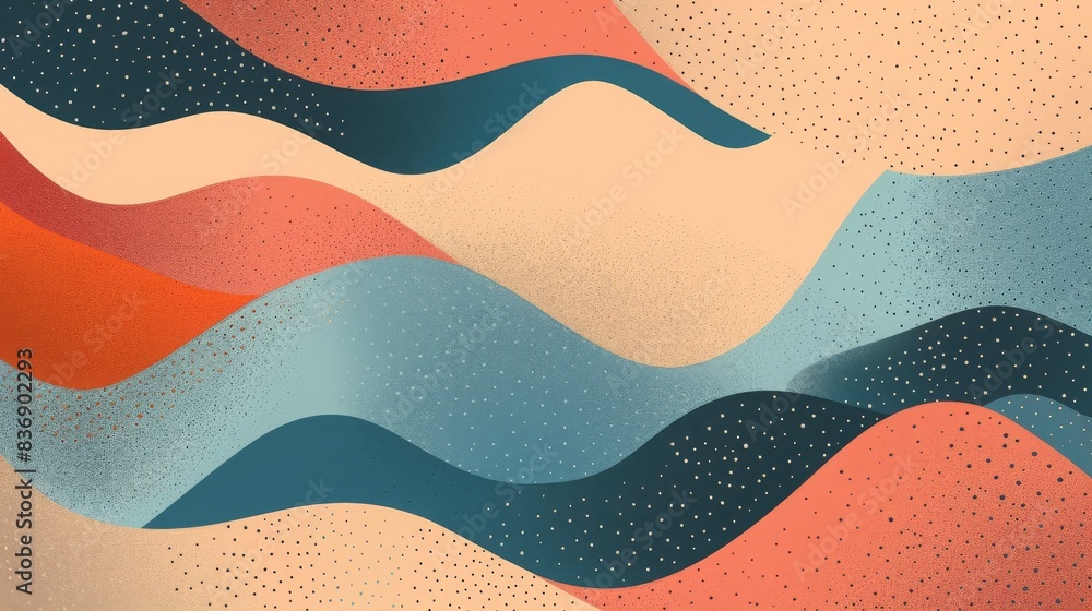Poster abstract colorful wave pattern with various textures and shapes, perfect for background, design, and