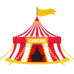 the circus tent flat illustration 