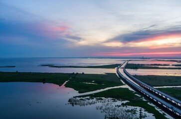 Mobile Bay, Alabama sunset in May