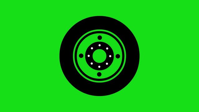 set of spinning wheel animations in greenscreen