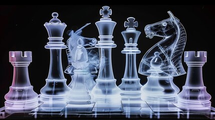High-resolution 4K image revealing the intricate details of chess pieces.