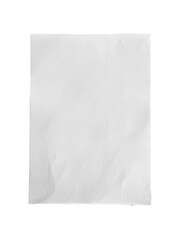 Crumpled white paper sheet on transparent background