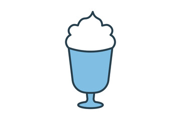 Milkshake icon. icon related to fast food. suitable for web site, app, user interfaces, printable etc. flat line icon style. simple vector design editable