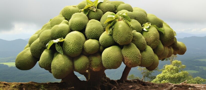 Fruit of the Artocarpus lacucha tree with copy space image available.