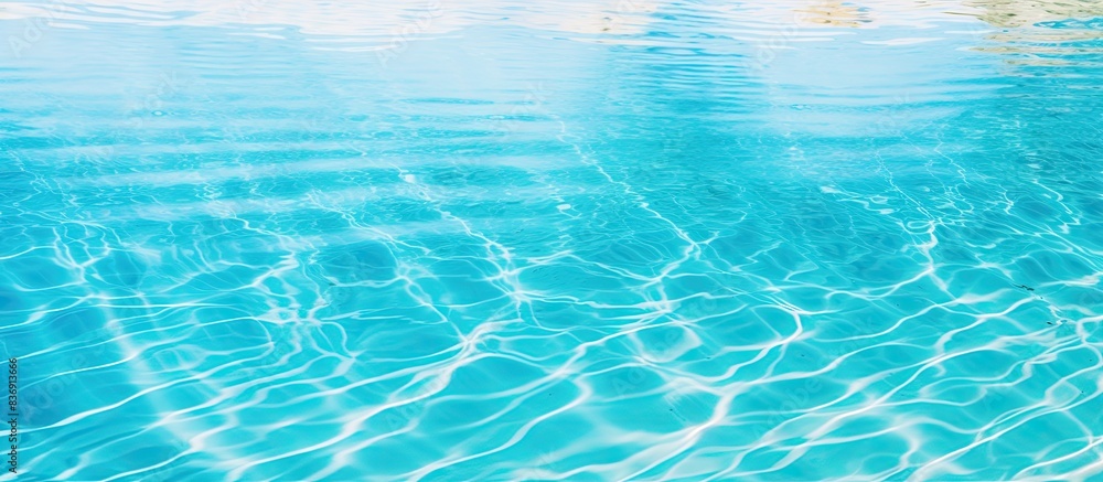 Poster blue swimming pool texture background with copy space image of clear water.