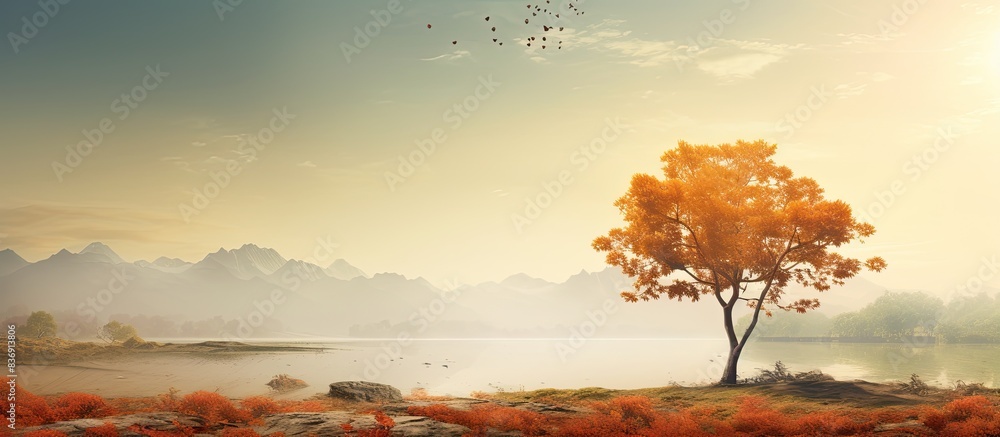 Aufkleber background featuring an indian summer with copy space image.
