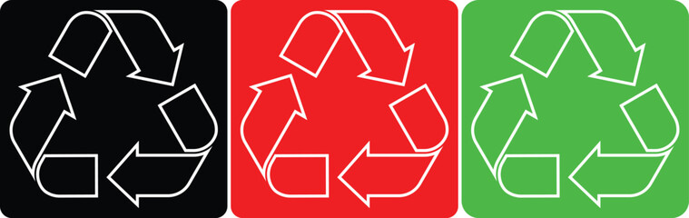 set of recycling icons. Editable stock colorful recycle logo symbol. vector illustration. Waste recycling innovation. Reuse, ecofriendly environment and save the planet