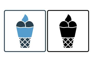 Soft serve ice cream icon. icon related to fast food. suitable for web site, app, user interfaces, printable etc. solid icon style. simple vector design editable