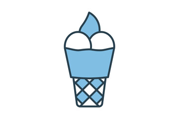 Soft serve ice cream icon. icon related to fast food. suitable for web site, app, user interfaces, printable etc.flat line icon style. simple vector design editable