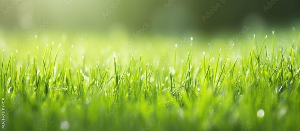 Poster green grass abstract nature background with copy space image.