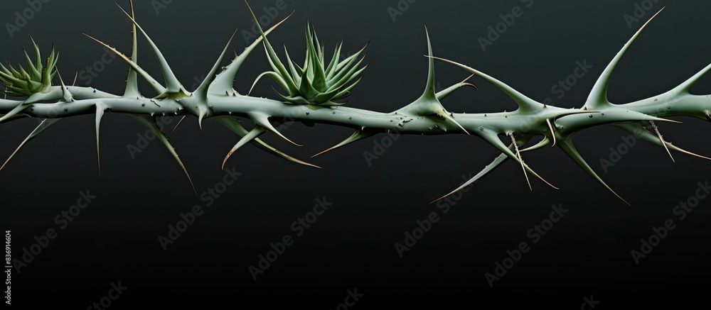 Poster Agave thorns and main branches on an isolated background for copy space image.