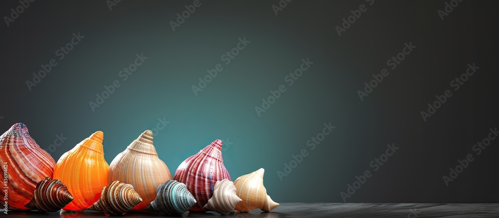 Poster Shell colors depicted in a photo with empty space for text and design elements; known as a 
