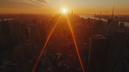 鳥瞰図から見た街並み、ネオンに照らされ、近未来的な雰囲気。
コンセプト: SF 映画や書籍、テクノロジー企業の広告キャンペーン、ビデオ ゲームのイラスト