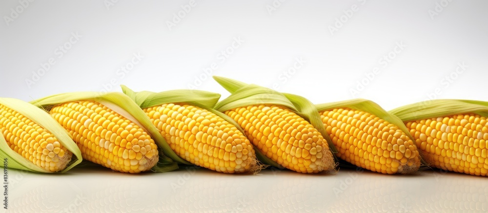 Poster Corn displayed on a backdrop of blank white space, perfect for copy space image.